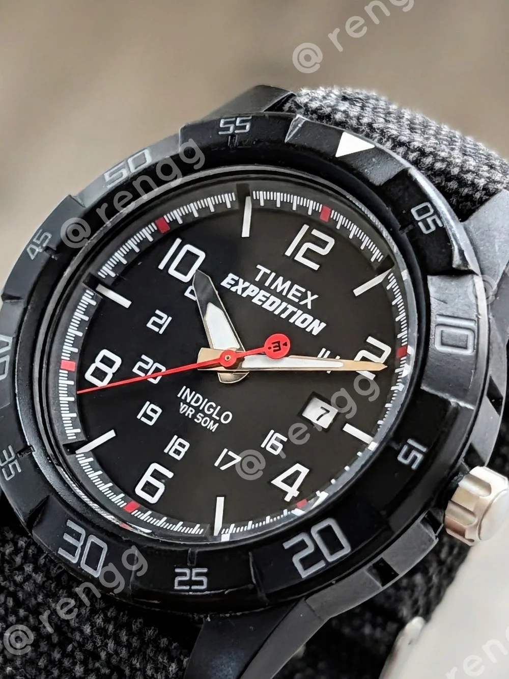 43mm Timex Expedition Men’s Black Nylon Strap Watch - Black Dial